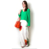 BLUSA EM V CREPE - VERDE