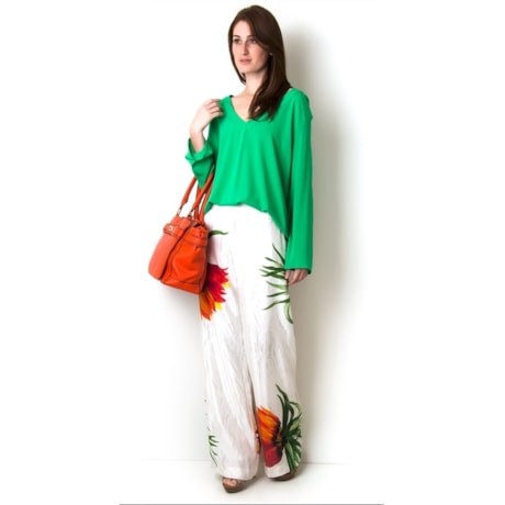 BLUSA EM V CREPE - VERDE BLUSA EM V CREPE - VERDE
