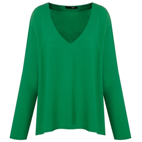BLUSA EM V CREPE - VERDE BLUSA EM V CREPE - VERDE