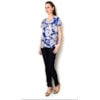 BLUSA ESTAMPA FLOR LÓTUS - AZUL
