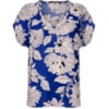 BLUSA ESTAMPA FLOR LÓTUS - AZUL