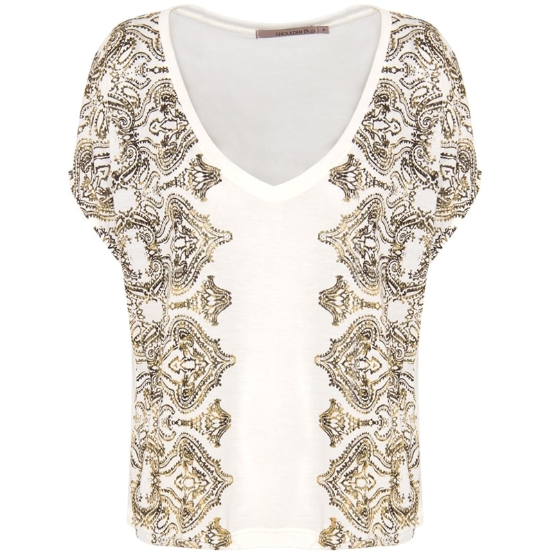 BLUSA FOIL ÉTNICO - OFF WHITE