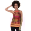 BLUSA JERSEY ONDAS ALPHORRIA CAVA AMERICANA DETALHE COURO - VERMELHO