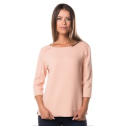 BLUSA LILLA KA BÁSICA GOLA CANOA DETALHE RECORTES - ROSÊ