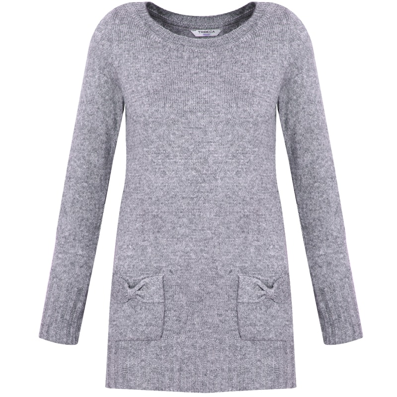 BLUSA LINHA BOLSO LAÇO - CINZA