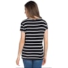 BLUSA LISTRADA COM DECOTE V EM MALHA DE VISCOSE DZARM - P&B