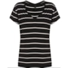 BLUSA LISTRADA COM DECOTE V EM MALHA DE VISCOSE DZARM - P&B