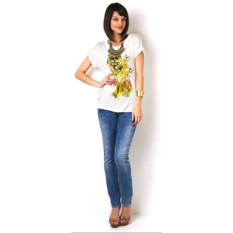 BLUSA LONGA VISCOLINHO TIGER - CRU