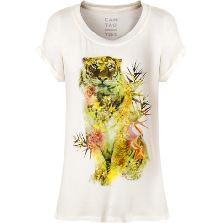 BLUSA LONGA VISCOLINHO TIGER - CRU