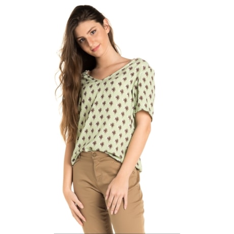 BLUSA LUCIDEZ CREPE COQUEIROS - PISTACHE