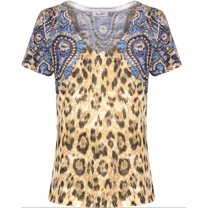BLUSA MALHA ANIMAL PRINT / CASHMERE - BEGE