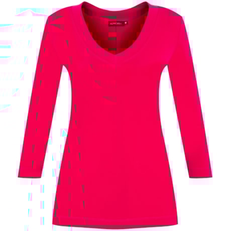 BLUSA MALHA DECOTE V MANGAS 3/4 JOUR - PINK BLUSA MALHA DECOTE V MANGAS 3/4 JOUR - PINK