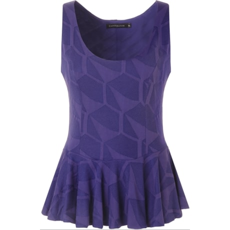 BLUSA MALHA DEVORE PEPLUM MARIAH - VIOLETA