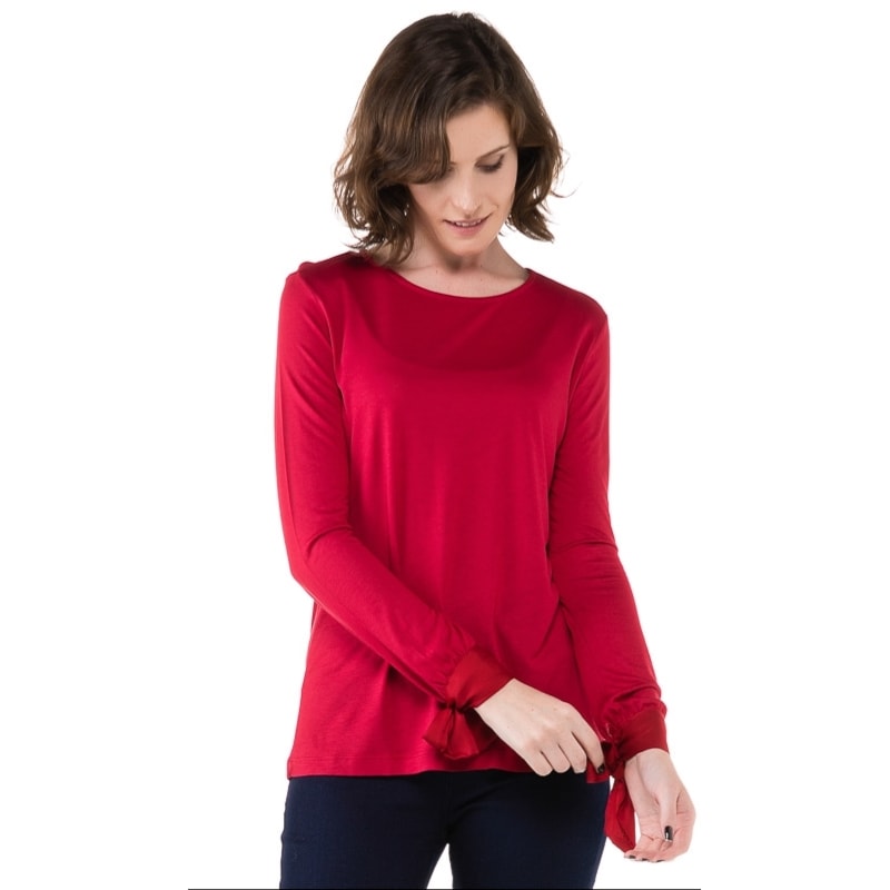BLUSA  MALHA NICE CLUB MANGA LONGA AMARRAÇÃO - VERMELHO