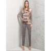 BLUSA MANGA / COSTAS TRICOT - MARROM