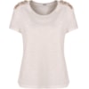 BLUSA MOLETOM COM BORDADO PÉROLA/ CRISTAIS NO OMBRO - CREME