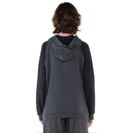 BLUSA MOLETOM WALK TREND RECORTES - CINZA