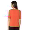 BLUSA NICE CLUB CETIM COM MALHA ESTAMPADA - LARANJA