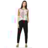 BLUSA NICE CLUB CETIM COM MALHA ESTAMPADA - LARANJA