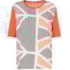 BLUSA NICE CLUB CETIM COM MALHA ESTAMPADA - LARANJA