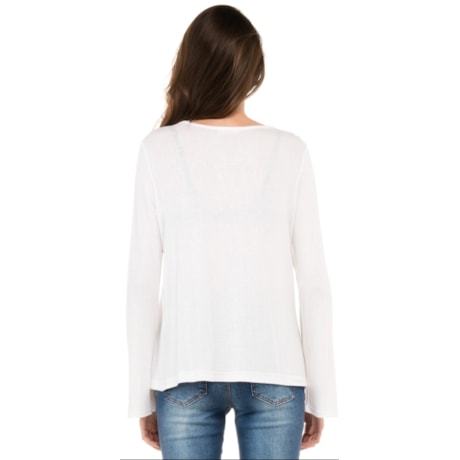 BLUSA NICE CLUB MALHA DETALHE GUIPERE NOS OMBROS - OFF WHITE BLUSA NICE CLUB MALHA DETALHE GUIPERE NOS OMBROS - OFF WHITE