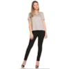 BLUSA NICE CLUB MALHA LISTRADA - CINZA