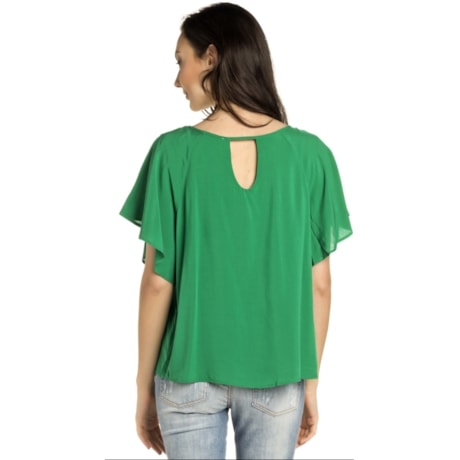 BLUSA NICE CLUB MANGA RAGLAN GOTA NAS COSTAS - VERDE