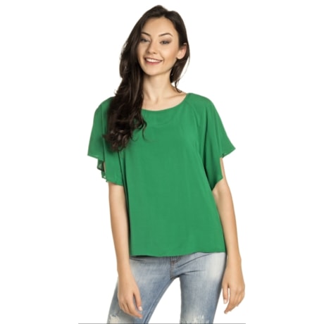 BLUSA NICE CLUB MANGA RAGLAN GOTA NAS COSTAS - VERDE BLUSA NICE CLUB MANGA RAGLAN GOTA NAS COSTAS - VERDE