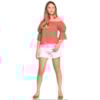 BLUSA NICE CLUB OMBRO A OMBRO MINI FOLHAS - CORAL