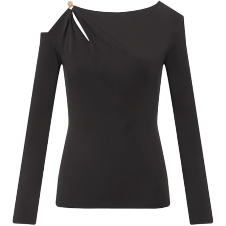 BLUSA OMBRO VAZADO ALPHORRIA COM FIVELA - PRETO