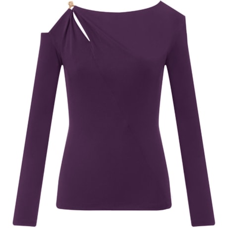 BLUSA OMBRO VAZADO ALPHORRIA COM FIVELA - ROXO