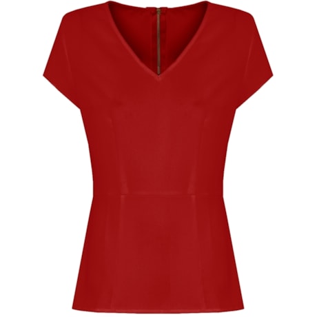 BLUSA PEPLUM COM ZÍPER - VERMELHO