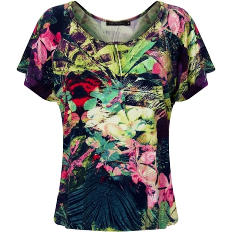BLUSA RAGLAN AMPLA VISCOSE REATIVA - AZUL BLUSA RAGLAN AMPLA VISCOSE REATIVA - AZUL