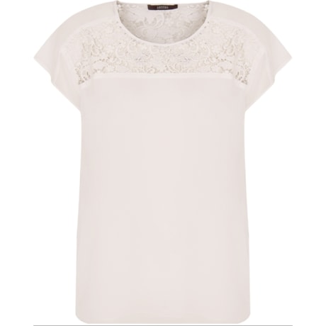 BLUSA SHIFFON PALA GUIPURE M/C - OFF WHITE