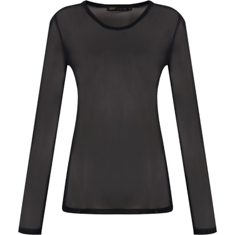 BLUSA TRANSPARENTE  PERLA - PRETO