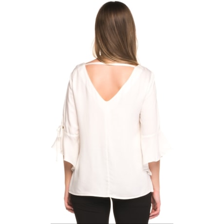 BLUSA TRIBECA DECOTE REDONDO MANGA SINO - OFF WHITE