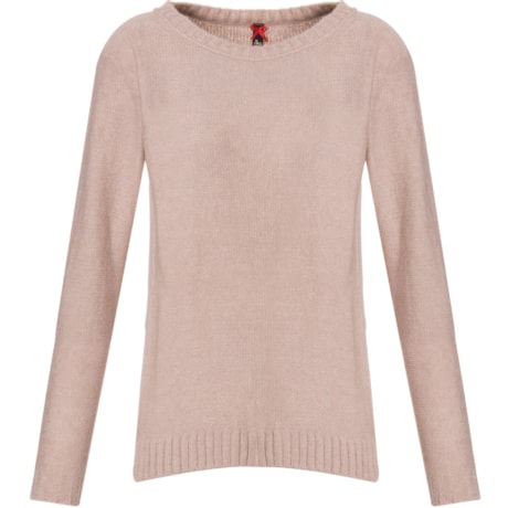 BLUSA TRICÔ A BENÇÃO COM CHIFHON LATERAL - NUDE