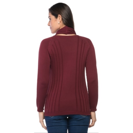 BLUSA TRICÔ AMBICIONE TRANÇAS GOLA AVULSA - VINHO