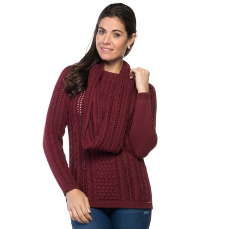 BLUSA TRICÔ AMBICIONE TRANÇAS GOLA AVULSA - VINHO