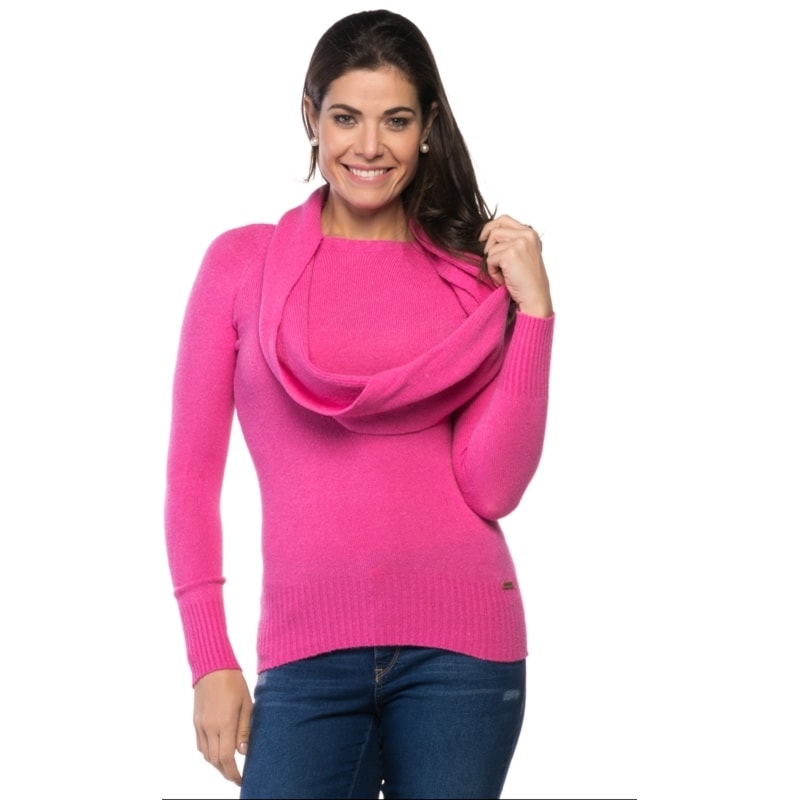 BLUSA TRICÔ BANANA CAFÉ BASICA GOLA AVULSA - PINK