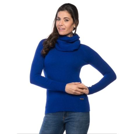 BLUSA TRICÔ BANANA CAFÉ BASICA GOLA AVULSA - ROYAL