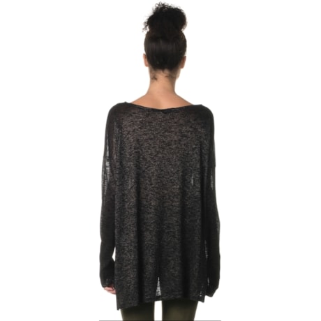 BLUSA TRICO CAPITOLLIUM EXCLUSIVE  MESCLADA DECOTE CANOA - PRETO BLUSA TRICO CAPITOLLIUM EXCLUSIVE  MESCLADA DECOTE CANOA - PRETO