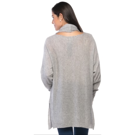 BLUSA TRICÔ DE LÃ AMBICIONE AMPLA GOLA AVULSA - CINZA