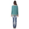 BLUSA TRICÔ GOLA V A BENÇÃO BICOLOR - MENTA