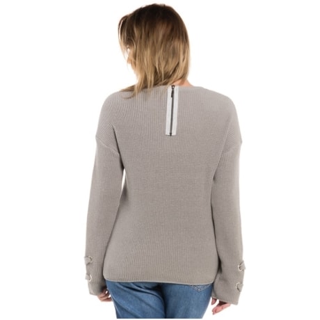 BLUSA TRICO JOY FULL PONTO INGLES ZÍPER E ILHÓS - CINZA BLUSA TRICO JOY FULL PONTO INGLES ZÍPER E ILHÓS - CINZA