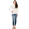 BLUSA TRICÔ TRIBECA CANELADA GOLA ALTA - BEGE