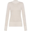 BLUSA TRICÔ TRIBECA CANELADA GOLA ALTA - BEGE