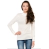 BLUSA TRICÔ TRIBECA CANELADA GOLA ALTA - BEGE