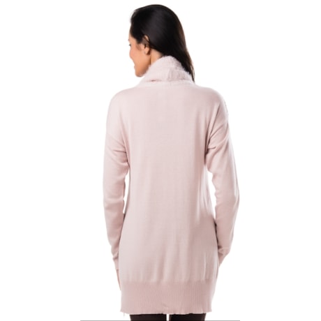 BLUSA TRICOT AMBICIONE BARRA RENDA - ROSA
