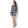 BLUSA TRICOT ETNICO CROPPED M/L - MARINHO